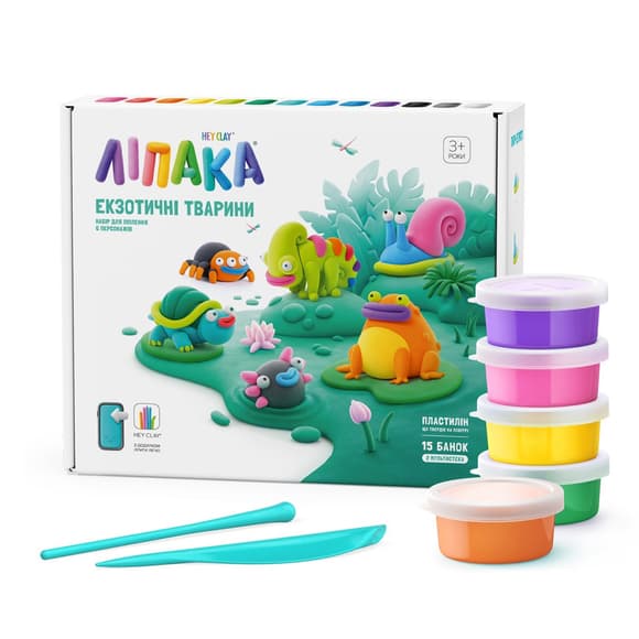 Меганабір самозатвердіючого пластиліну Екзотичні тварини ЛІПАКА 15025-UA01