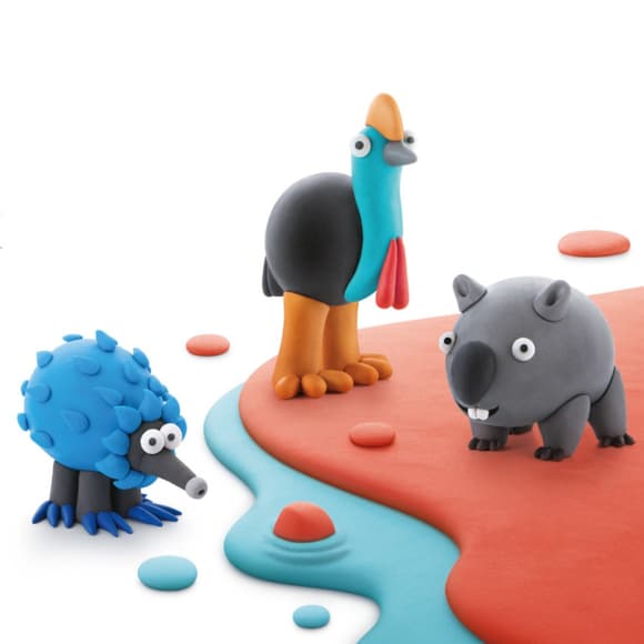 Набір самозатвердіючого пластиліну Австралійські тварини: казуар, єхидна, вомбат ЛІПАКА 60051-UA0