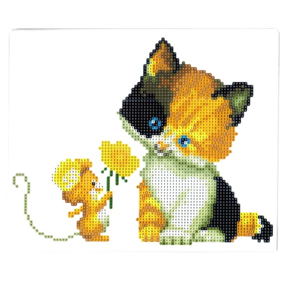 Алмазная мозаика "Давай дружить" 188533  картон, неполная выкладка 21х25 см