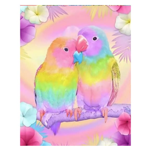 Алмазна мозаїка "Нерозлучні" 178385 картон, неповна викладка 21х25 см