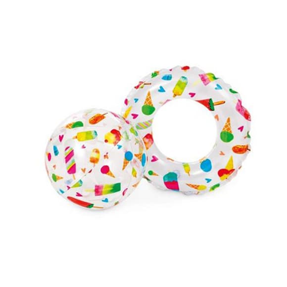 Детский надувной бассейн Сладости 59460-2 круг, мячик