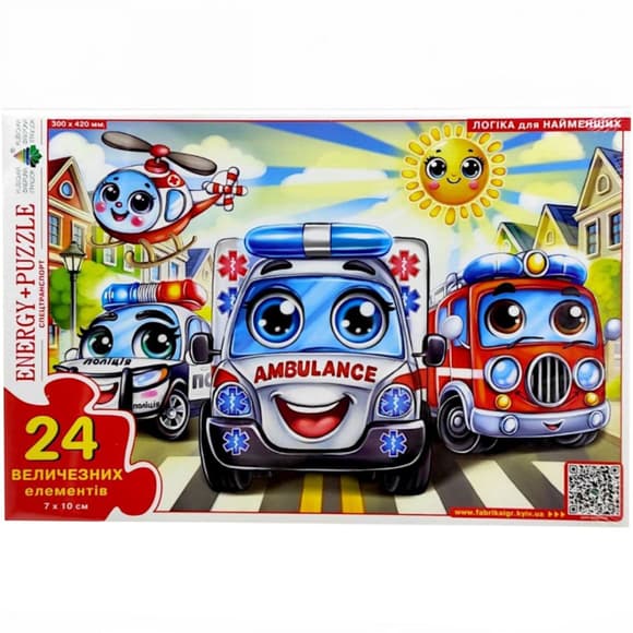 Пазл детский Спецтранспорт 88274, 24 крупных элемента