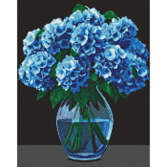 Алмазная мозаика "Букет гортензий" AMO8001 с АВ стразами 40х50 см