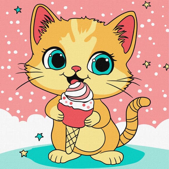 Картина за номерами "Малинове морозиво" KHO6260, 25х25 см