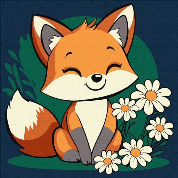 Картина по номерам "Хорошая лисичка" KHO6299, 25х25 см