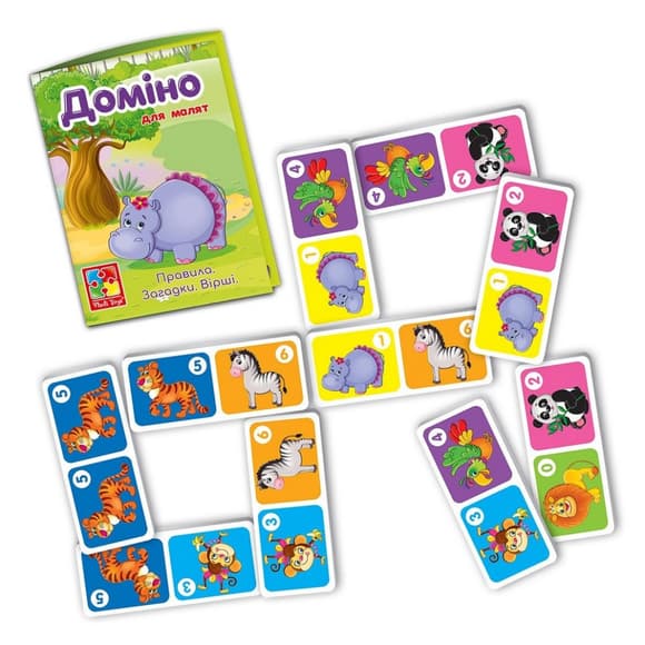 Детская настольная игра Домино "Зоопарк" VT2100-07, 28 плиток