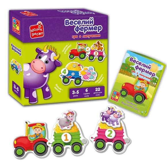 Детская настольная игра "Веселый фермер" VT2100-13 с липучками