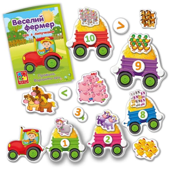 Детская настольная игра "Веселый фермер" VT2100-13 с липучками