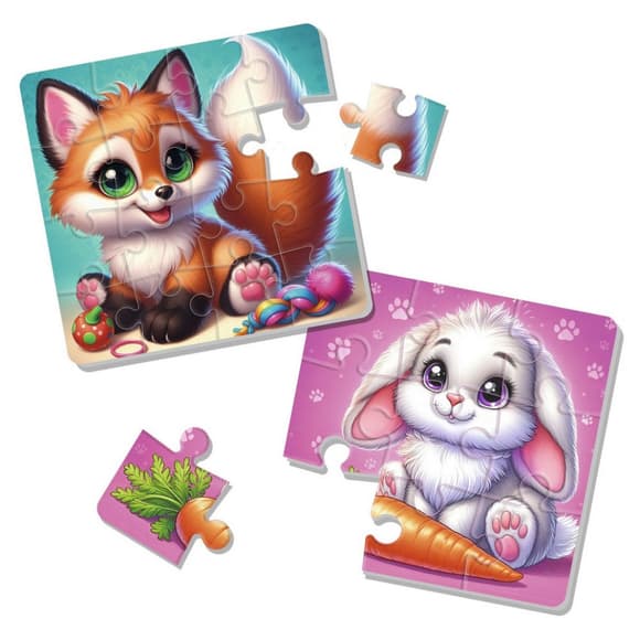 Дитячий м'який пазл "Зайчик та лисичка" VT1102-35, 25 елементів