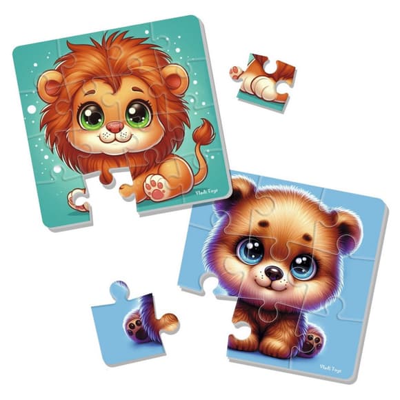 Детский мягкий пазл "Львёнок и медвежонок" VT1102-39, 25 элементов