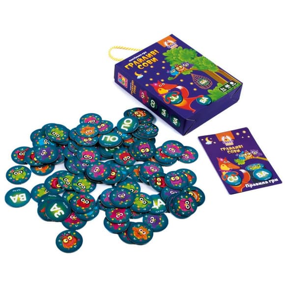 Детская настольная игра "Игривые совы, вижу слово!" VT8033-08, 99 фишек