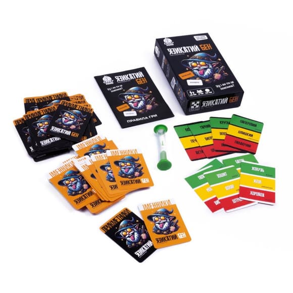 Карточная игра "Языкастый Бен" VT5903-04, 100 карточек, песочные часы