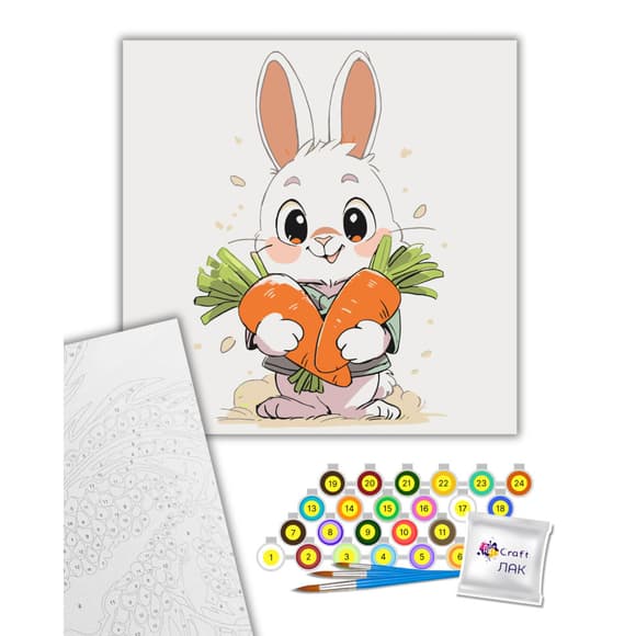 Картина по номерам "Чудесный кролик" 15592-AC 30х30 см      