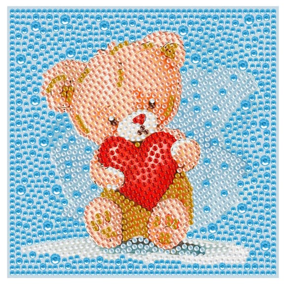 Алмазна мозаїка "Ведмедик Тедді" DM5003 з рамкою 15х15 см