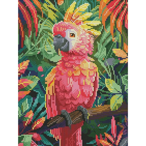 Алмазная мозаика "Розовый попугай" RDBS7007, 30х40 см