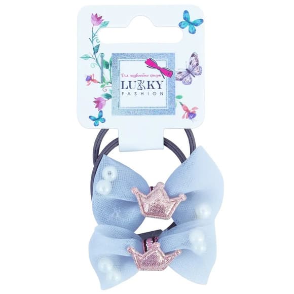 Д етская резинка для волос "Корона" T18533(блакитний)
