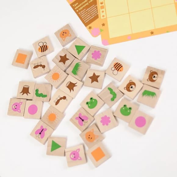 Дитяча настільна гра "Меморі 3 в 1" 900644, 32 елементи 