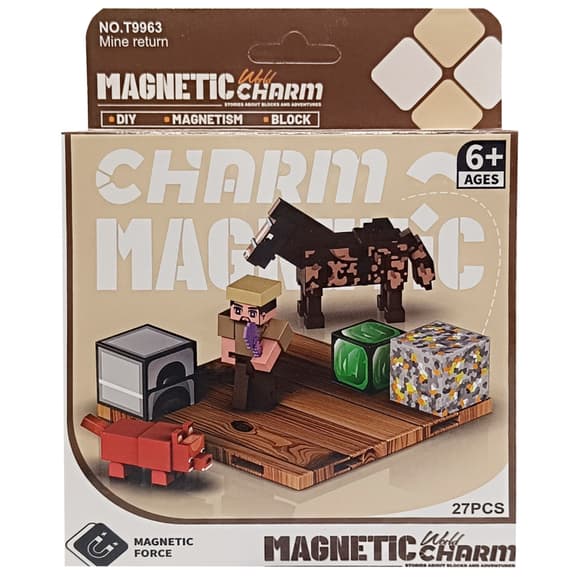 Дитячий магні тний конструктор Minecraft 9963, 27 деталей