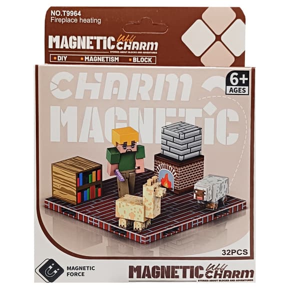 Детский магнитный конструктор Minecraft 9964, 32 детали