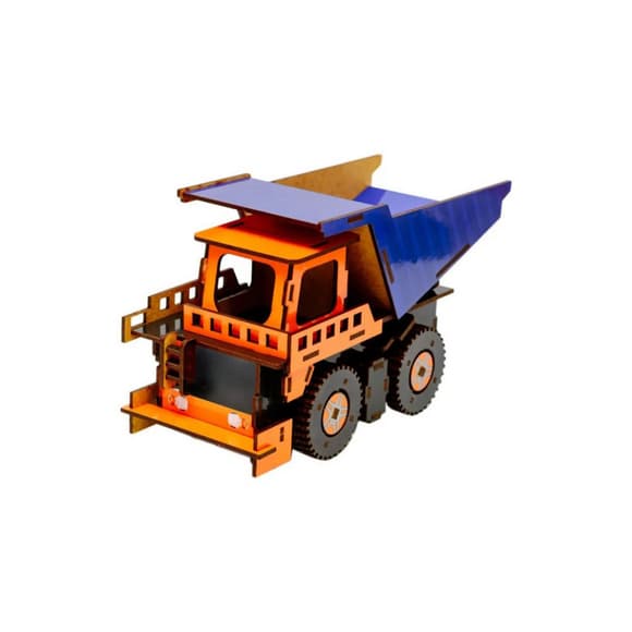 Деревянный 3D конструктор Самосвал Puz-00920, 96 деталей