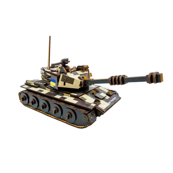 Дерев'яний 3D конструктор Танк 162-0074, 162 деталі