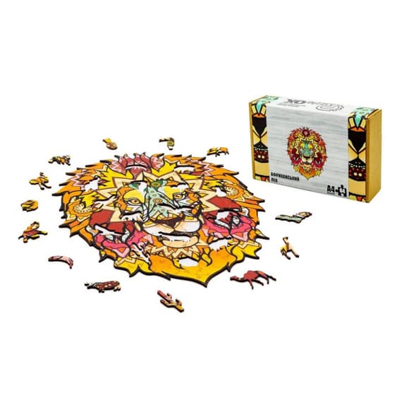 Фігурний дерев'яний пазл A4 Африканський Лев PuzA4-00706, 64 деталі