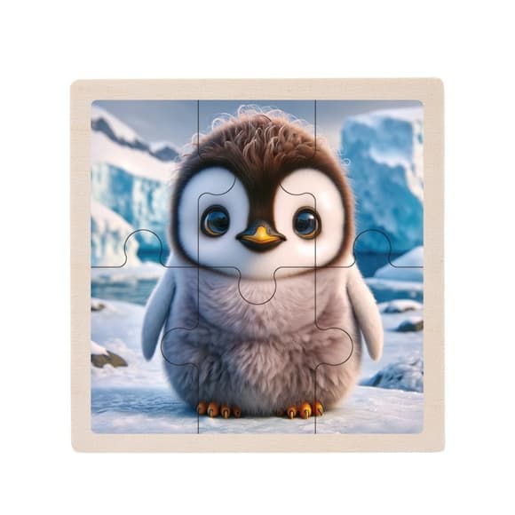 Дитячий дерев'яний пазл-вкладиш "Пінгвін" MD 1509-1, 6 елементів 9,8 х 9,8 х 0,4 см