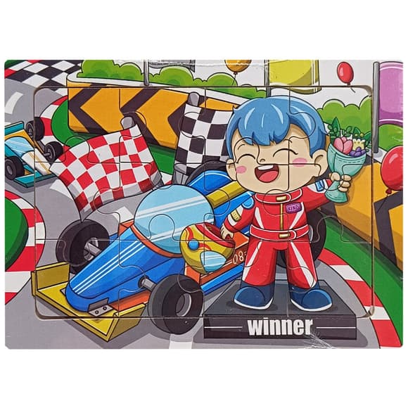 Детский деревянный пазл-вкладыш "Победа" MD 1354-2, 12 элементов 15 х 11 х 0,4 см