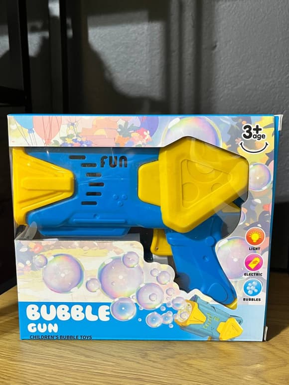 Дитячий генератор мильних бульбашок Пістолет 2238 (Blue) зі світлом