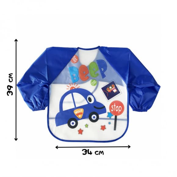 Слюнявчик с рукавами "Авто" MGZ-0610-6 клеенчатый, на завязках