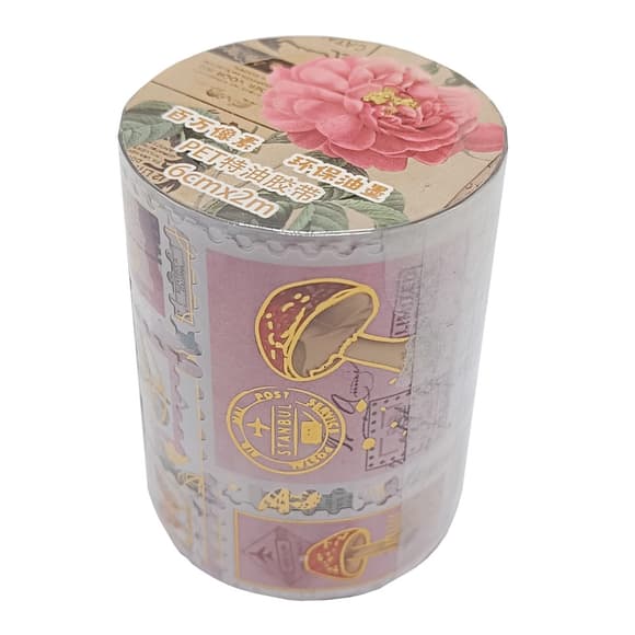 Декоративна стрічка з наліпками "Ретро стиль" XM-JD2859-4, 6 см 2 м 