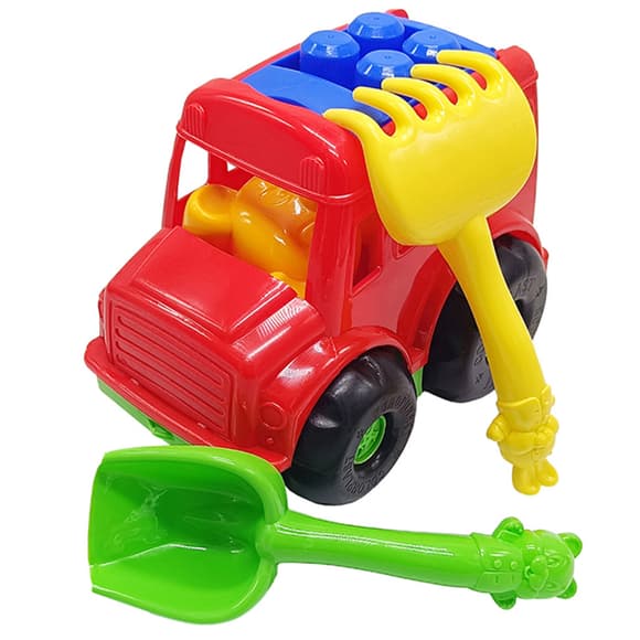 Детский песочный набор "Автобус-бусик" 0091 лопатка, грабли