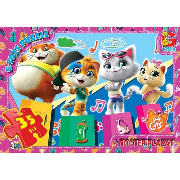 Дитячий пазл "44 кошеняти" YT55 постер 35 елементів