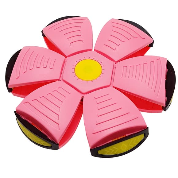 Летящий трансформерный мяч 1002-3(Pink) светится