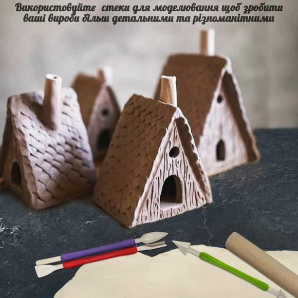 Дитячий глиняний набір для творчості GL-002 природна глина 1 кг