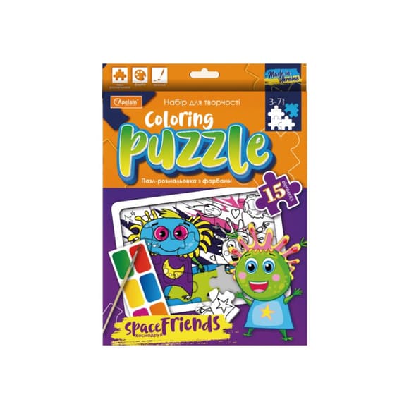 Детский пазл-раскраска с красками "Космо Друзья" НТ-11-03
