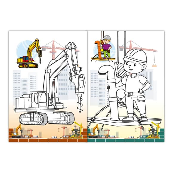 Дитяча розмальовка "На будівництві" РМ-77-02 з маскою