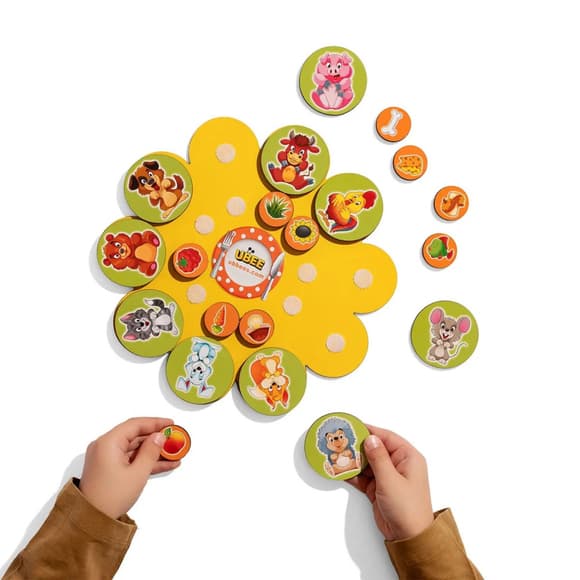 Деревянный детский сортер "Кто что ест" (ПСД276) PSD276 на липучках