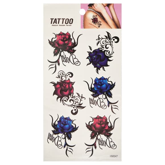 Временная татуировка "Цветные розы Tattoo" 1020-HM347
