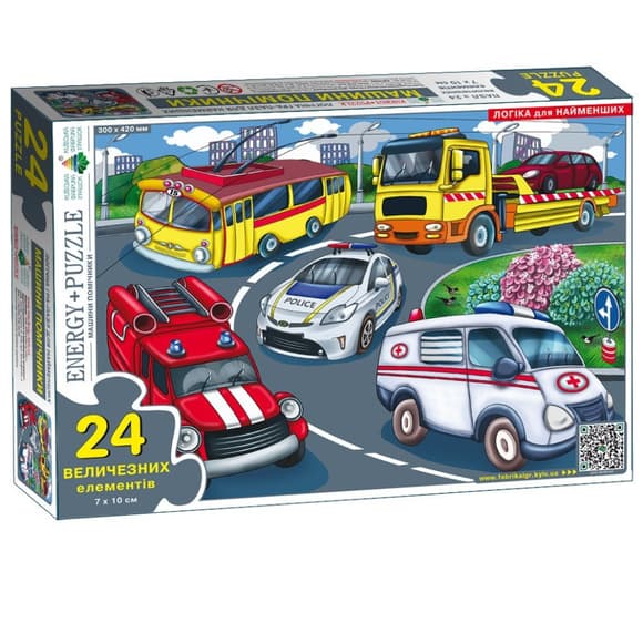 Дитячий пазл "Машини помічники" Енергія Плюс 88359, 24 великих елемента