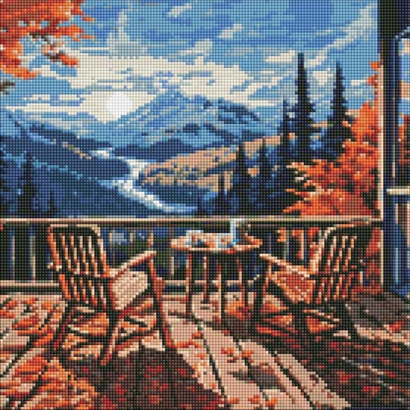 Алмазная мозаика "Завтрак в горах" ©art_selena_ua AMO7915, 40х40 см