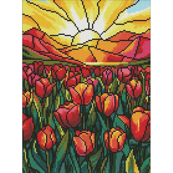 Алмазна мозаїка "Поле тюльпанів" ©art_selena_ua AMO8066, 30х40 см