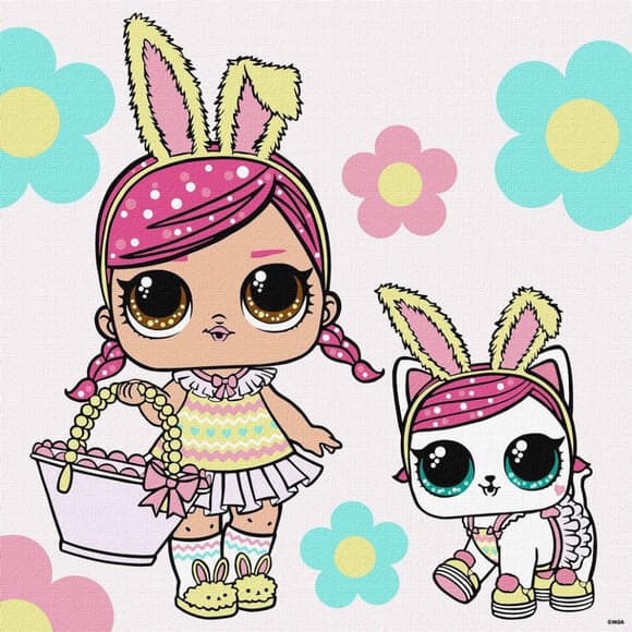 Картина по номерам "L.O.L. Surprise! Spring Bling Hops with Kittea" KHO1102, 40х40 см