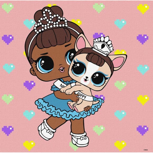 Картина по номерам "L.O.L. Surprise! TroopSurprise Miss Baby With Miss Puppy" KHO6291, 40х40 см 