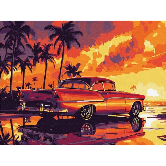 Картина за номерами "Ретро захід сонця" ©art_selena_ua KHO6389, 30х40 см