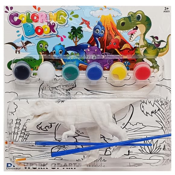 Набор для творчества раскраска "Динозавр" MK 5490-4, 1 фигурка, краски 6 цветов