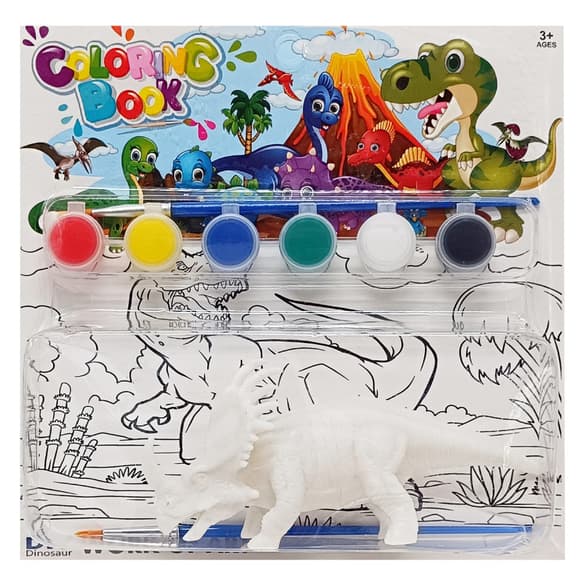Набір для творчості розмальовка "Динозавр" MK 5490-3, 1 фігурка, фарби 6 кольорів
