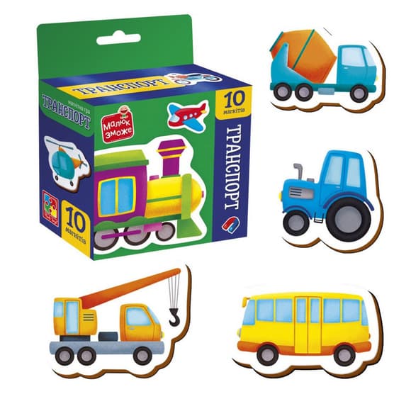 Детский набор магнитов "Транспорт" VT3106-35, 10 магнитов