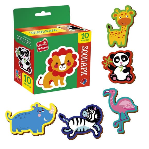 Дитячий набір магнітів "Зоопарк" VT3106-39, 10 магнітів