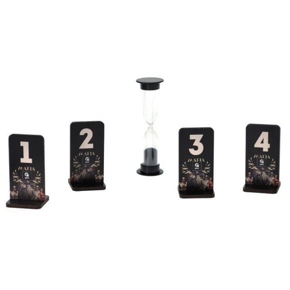 Настільна гра "Мафія Делюкс" QB701-002 з пісочним годинником, пов'язками для очей